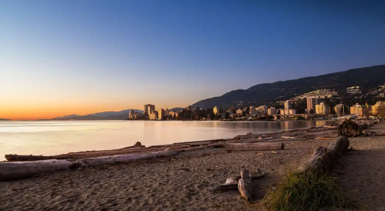 Sunset at Ambleside Park in West Vancouver